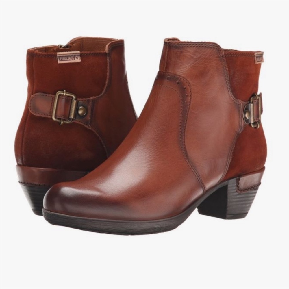$220 NEW Pikolinos Rotterdam leather bootie in cuero sz 40